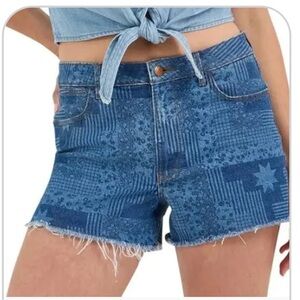 Wrangler Women's Patterned Blue Jean Shorts